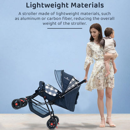 StarAndDaisy Baby Stroller for 0–3 Years, Foldable Baby Stroller/Pram with Mosquito Net, Large Storage Basket, 5 Point Safety Harness