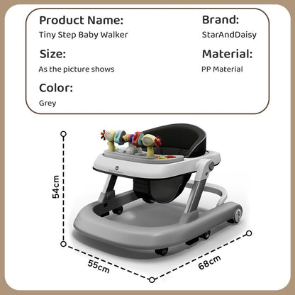 StarAndDaisy Baby Walkers For 6-24 Month Baby Boy Girl/Walker For Kids For 1 Years With Adjustable Height, Musical Tray/WalkerBaby With Brakes Prevant from Falling,Light Grey