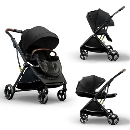 StarAndDaisy Coballe Baby Stroller, 2 in 1 High Landscape Convertible Reversible Bassinet Pram for Infant, Foldable Aluminum Alloy Pushchair with Adjustable Backrest, 3D Suspension (Green)