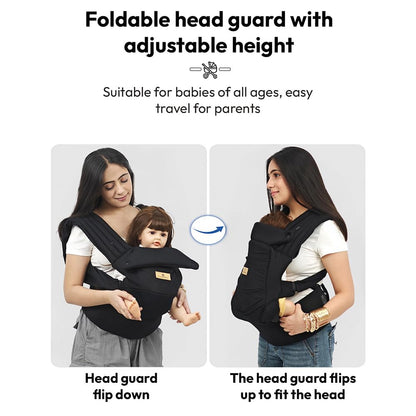 StarAndDaisy 4-in-1 Baby Carrier for 0 to 3 Year Baby/Kangaroo Bag with Comfortable Soft Hip Seat/Baby Carrier - 4 Carrying Positions with 2 Storage Pockets - Blue (Black)