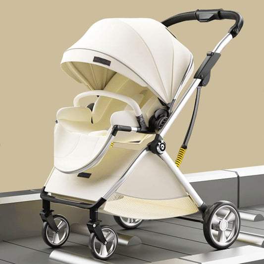 StarAndDaisy Coballe Baby Stroller, 2 in 1 High Landscape Convertible Reversible Bassinet Pram for Infant, Foldable Aluminum Alloy Pushchair with Adjustable Backrest, 3D Suspension (Green)