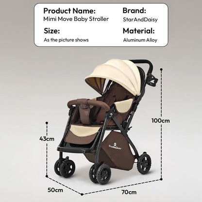 StarAndDaisy Foldable Stroller for Baby 0-3 Years Infant & Toddler / Travel Pram for Baby with Adjustable Canopy & Footrest with Lockable Wheels, Multi-Level Recline , Removable Tray , Safety Harness Belt - Grey