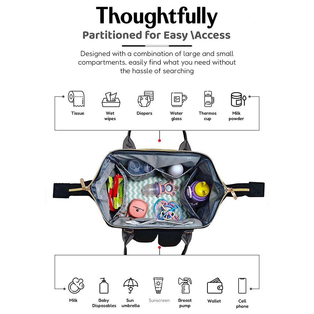 StarAndDaisy Baby Bag for Mothers Travel/Maternity Bag with 16 Multi-Purpose Pockets with Quick Access Diaper & Mobile Pocket/Diaper Bag for Baby