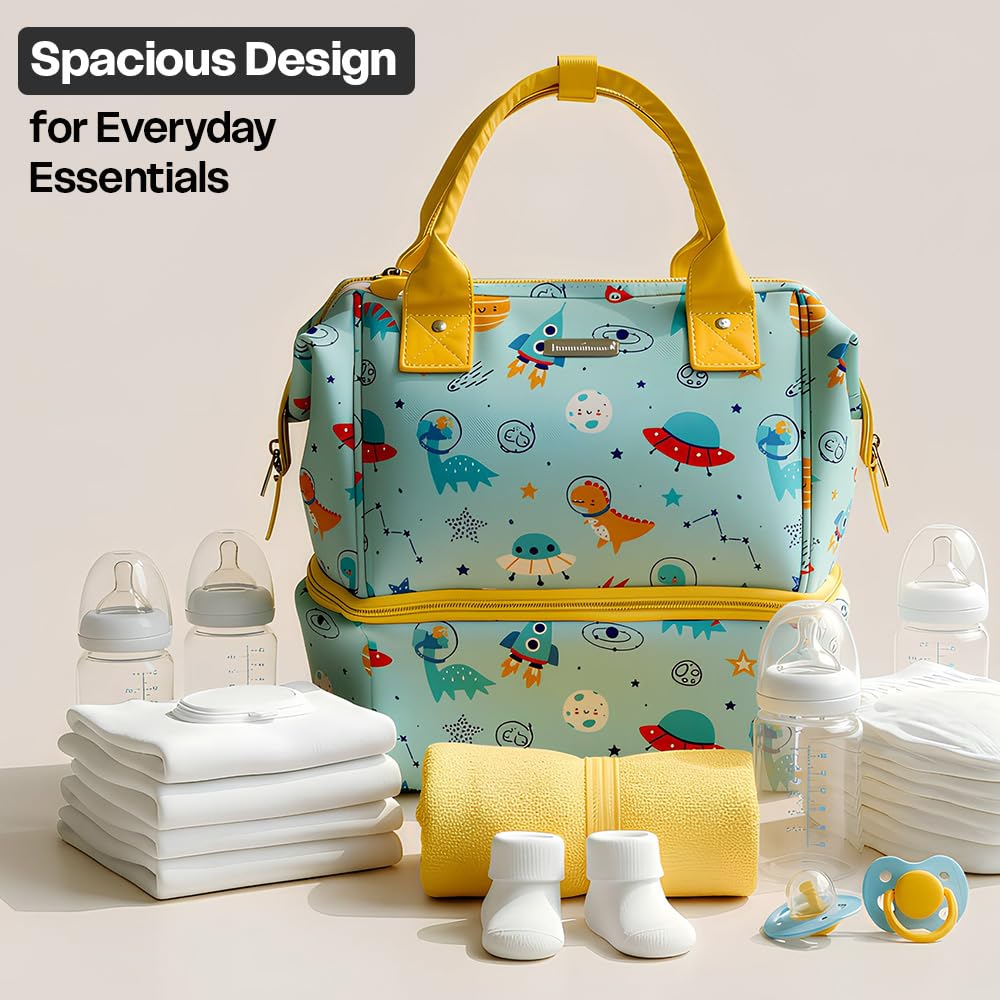 StarAndDaisy Baby Bag for Mothers Travel/Diaper Bags for Mom with Insulated Compartment/Diaper Bag for Mothers for Travel & Multiple Pockets, 12L Capacity- Dinosaur Print