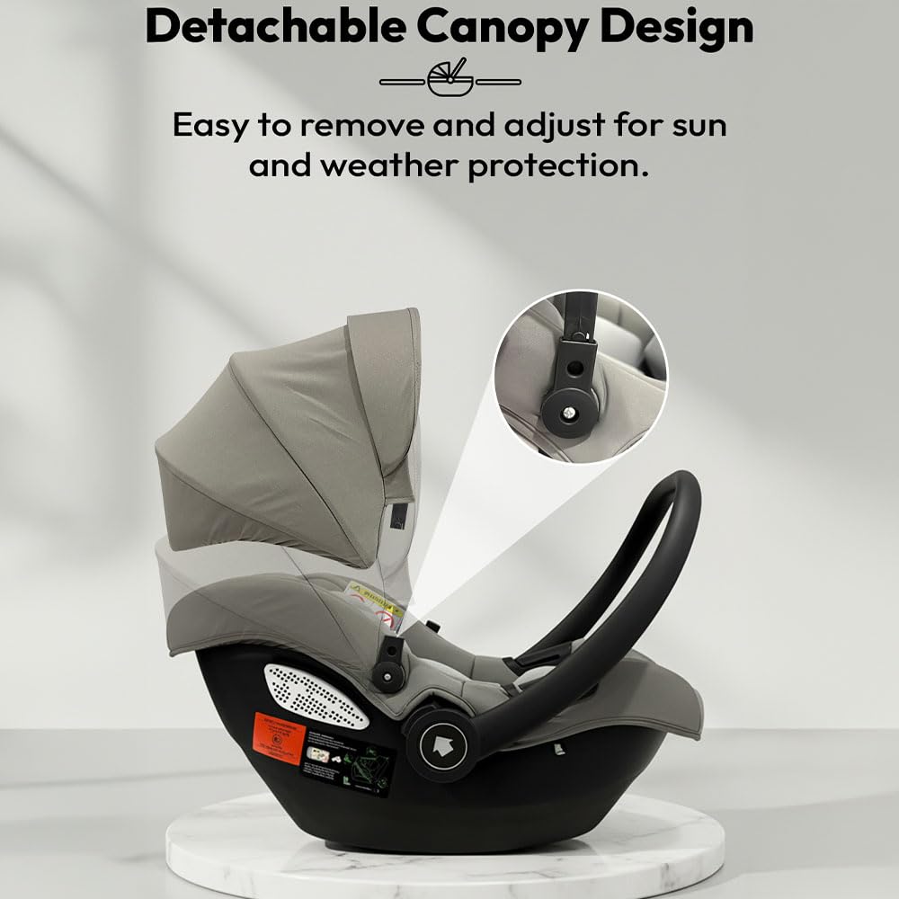 StarAndDaisy 2-in-1 Carry Cot for Newborn Baby/car seat with Adjustable Handle, 3-Point Safety Belt & Removable Canopy/Portable Baby Cot/Baby/Infant Car Seat for 0–2 Years - Blue