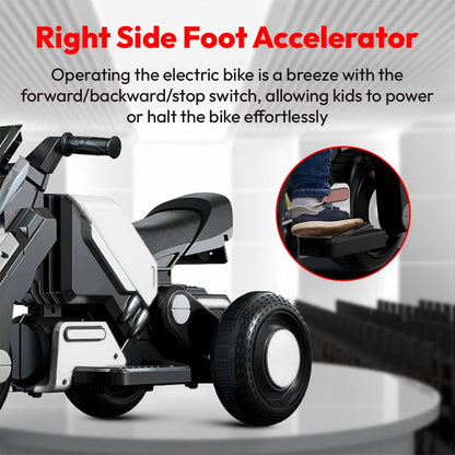 StarAndDaisy Electric Ride-On Vehicle for Kids & Toddler – 3 Wheel Rechargeable 6V Bike for Baby Child with LED Lights, Bluetooth Music, USB, Large Seat & Wide Tyre (Yellow)