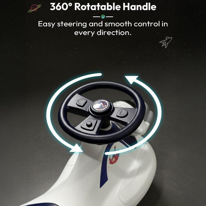 StarAndDaisy Baby Swing/Magic Car for Kids Toys for 2-5 Years boy & Girl with Backrest seat & Storage, 360° Swivel Steering Twister Ride-on/Wiggle car Toy - Red & Blue