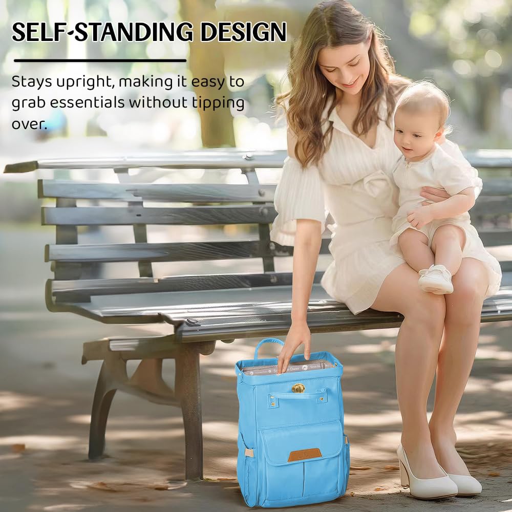 StarAndDaisy Diaper Bag/Backpacks for Mother- Maternity Bags for Baby with Multi Compartments & 2 Insulated Bottle Pocket, Stylish, Waterproof & Travel Friendly, Lightweight (Blue)