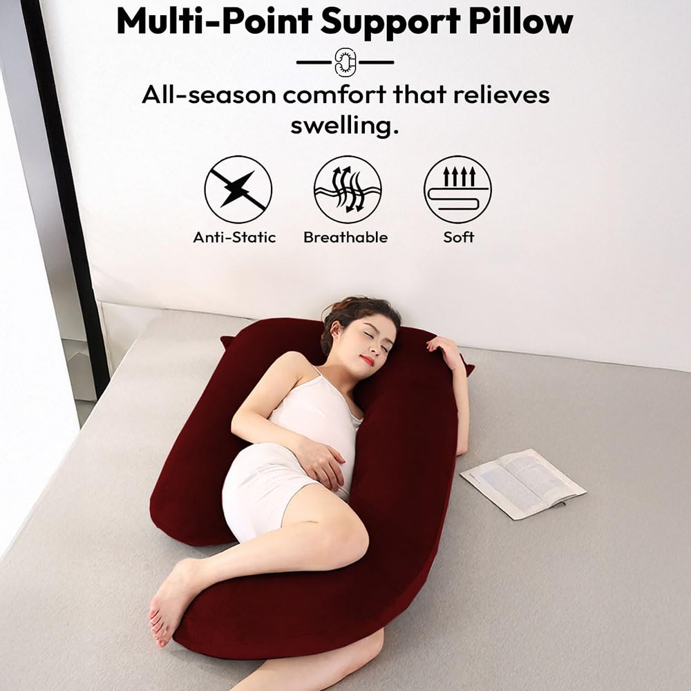 StarAndDaisy Pregnancy Pillow for Women/J Shape Body Pillow with 360° Full Body Support, Ergonomic & Comfortable Maternity Pillow for Pregnancy Sleeping