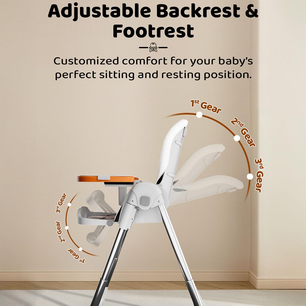 StarAndDaisy Galaxy Star High Chair for Baby 6 Months to 5 Years / 6 in 1 Baby Feeding Chair with 7 Level Height Adjustment / 3 Mode Seat Adjustment/Baby High Chair with One Click Fold