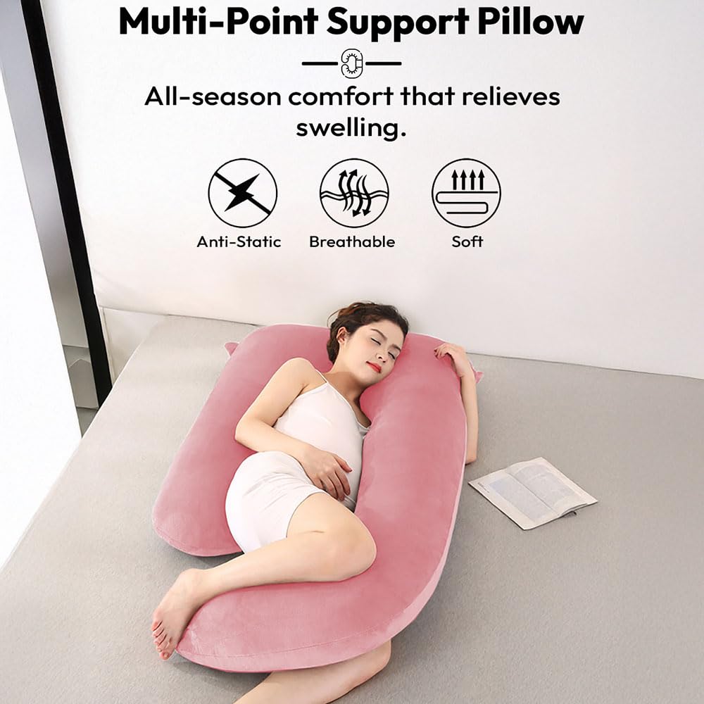 StarAndDaisy Pregnancy Pillow for Women/J Shape Body Pillow with 360° Full Body Support, Ergonomic & Comfortable Maternity Pillow for Pregnancy Sleeping