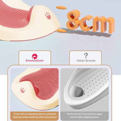 StarAndDaisy Baby Bath Seat for Newborn to 0-18 Months, Non-Slip, Adjustable, Portable, Comfortable, Hygienic Baby Bather/Chair - Pink