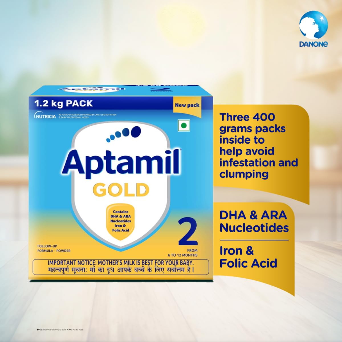Aptamil Gold Stage 2 (6-12 Months) 1.2kg- Big pack