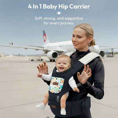 StarAndDaisy 4-in-1 Baby Carrier for 0 to 3 Year Baby/Kangaroo Bag with Comfortable Soft Hip Seat/Baby Carrier - 4 Carrying Positions, 2 Storage Pockets