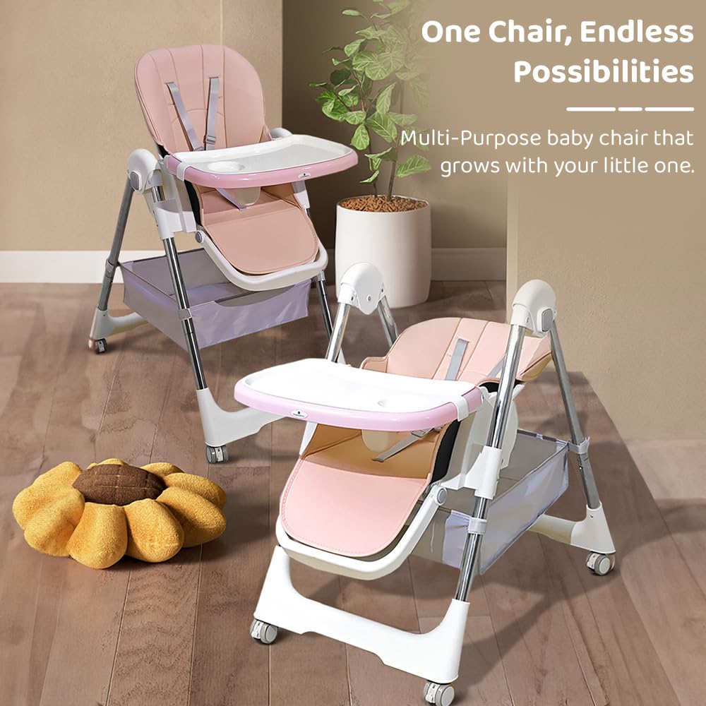 StarAndDaisy Galaxy Star High Chair for Baby 6 Months to 5 Years / 6 in 1 Baby Feeding Chair with 7 Level Height Adjustment / 3 Mode Seat Adjustment/Baby High Chair with One Click Fold