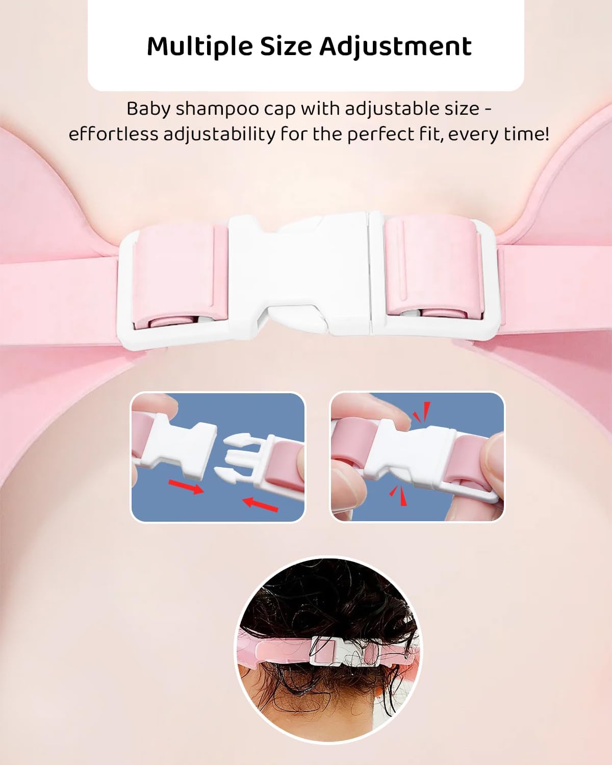 StarAndDaisy Baby Shower Cap Shield, Adjustable Shower Cap for Kids, Visor Hat for Eye and Ear Protection for 0-9 Year Old Baby.