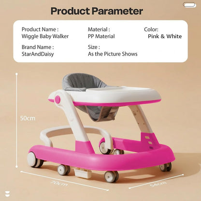 StarAndDaisy Baby Walker for 6-18 Month Baby Boy & Girl/Height Adjustment, Speed Control/Baby Walker for Kids with Safety Wheels and Comfortable Seat -Pink