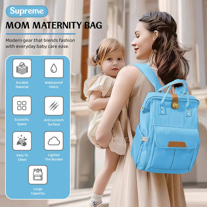 StarAndDaisy Diaper Bag/Backpacks for Mother- Maternity Bags for Baby with Multi Compartments & 2 Insulated Bottle Pocket, Stylish, Waterproof & Travel Friendly, Lightweight (Blue)