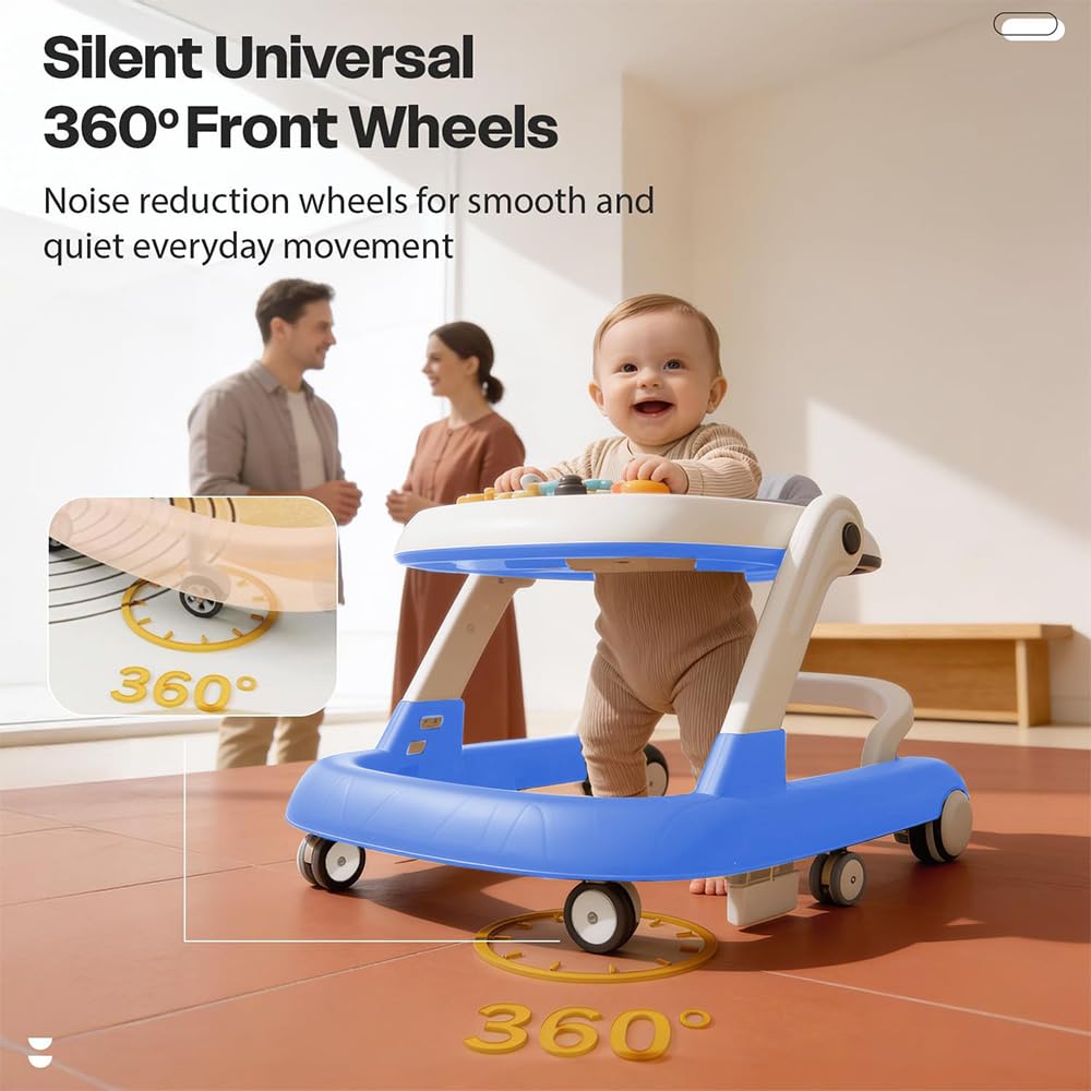 StarAndDaisy Baby Walker for 6-18 Month Baby Boy & Girl/Height Adjustment, Speed Control/Baby Walker for Kids with Safety Wheels & Comfortable Seat -Blue