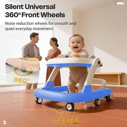 StarAndDaisy Baby Walker for 6-18 Month Baby Boy & Girl/Height Adjustment, Speed Control/Baby Walker for Kids with Safety Wheels & Comfortable Seat -Blue
