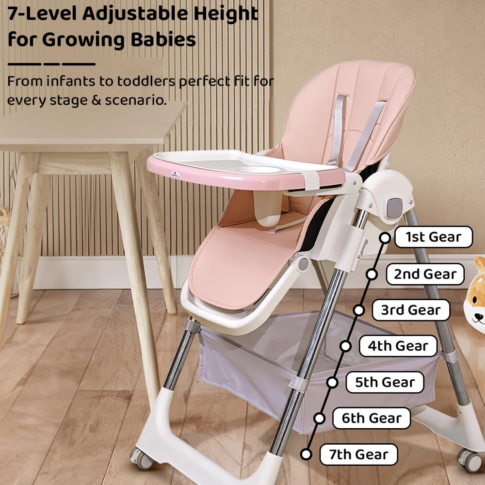 StarAndDaisy Galaxy Star High Chair for Baby 6 Months to 5 Years / 6 in 1 Baby Feeding Chair with 7 Level Height Adjustment / 3 Mode Seat Adjustment/Baby High Chair with One Click Fold
