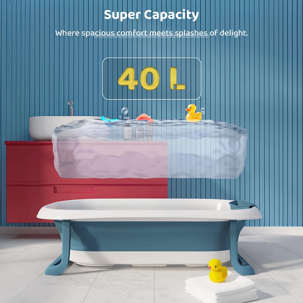StarAndDaisy Baby Bath Tub for 0 to 5 Years/Bath Tub for Kids 0-3 Years, Tub for Girls & Boys with Soap Tray, Easy to Store (BT-Blue).