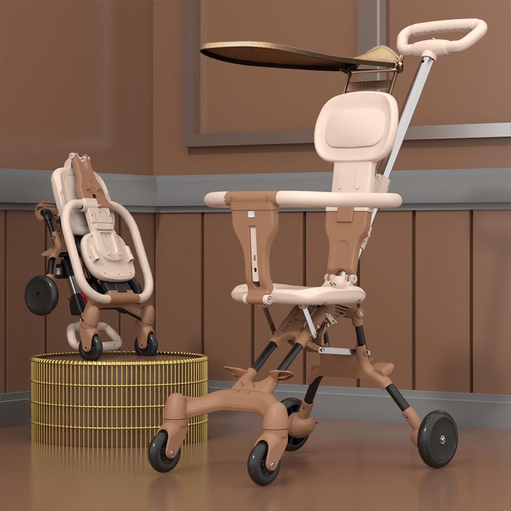 StarAndDaisy Stroller For Baby Boy & Girl 0 To 3 Years / Premium Travel Baby Stroller / Lightweight & Foldable / 360° Rotating Seat / Reclining Backrest / Adjustable Handlebar / Secure Five-Point Harness- Yellow