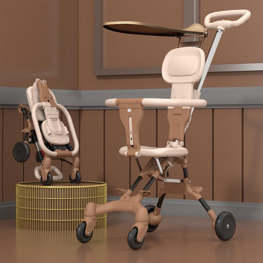 StarAndDaisy Stroller For Baby Boy & Girl 0 To 3 Years / Premium Travel Baby Stroller / Lightweight & Foldable / 360° Rotating Seat / Reclining Backrest / Adjustable Handlebar / Secure Five-Point Harness- Yellow