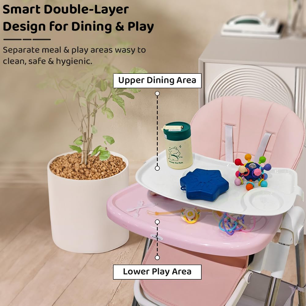 StarAndDaisy Galaxy Star High Chair for Baby 6 Months to 5 Years / 6 in 1 Baby Feeding Chair with 7 Level Height Adjustment / 3 Mode Seat Adjustment/Baby High Chair with One Click Fold