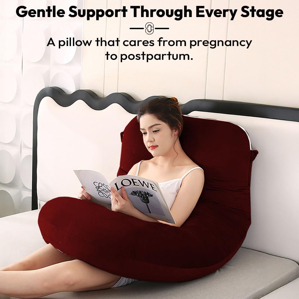 StarAndDaisy Pregnancy Pillow for Women/J Shape Body Pillow with 360° Full Body Support, Ergonomic & Comfortable Maternity Pillow for Pregnancy Sleeping
