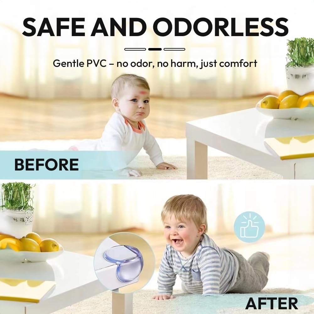 StarAndDaisy Baby Proofing Edge & Corner Guards Pack of 8, L Shape Silicone Corner Protectors for Infants, Toddlers & Kids Safety on Tables & Furniture
