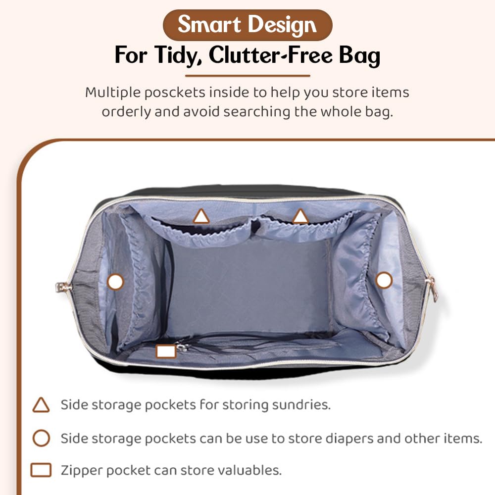 StarAndDaisy Diaper Bag for Mothers for Travel – 27L Lightweight Waterproof Leatherite Diaper Bag/Baby Bag for Mother Travel with 15 Multi-Purpose Pockets & Quick Access Diaper Pocket
