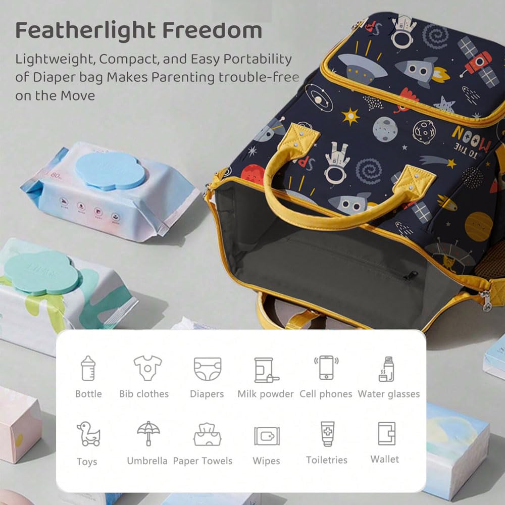 StarAndDaisy Diaper Bag for Mothers for Travel/Diaper Bag, 28L Waterproof Baby Bag for Mother Travel with 15 Multipurpose Pockets