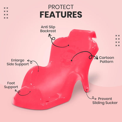 StarAndDaisy Baby Anti Slip Bather/Bath Seat for 0-18 Months for Infant/Toddler -Super Comfortable & Non Slip Bath Chair (Pink)