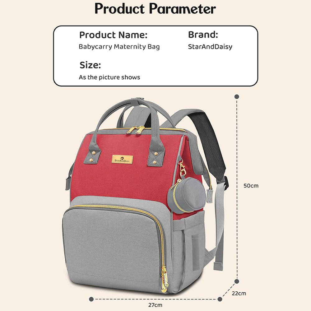 StarAndDaisy Baby Bag for Mothers Travel/Maternity Bag with 16 Multi-Purpose Pockets with Quick Access Diaper & Mobile Pocket/Diaper Bag for Baby