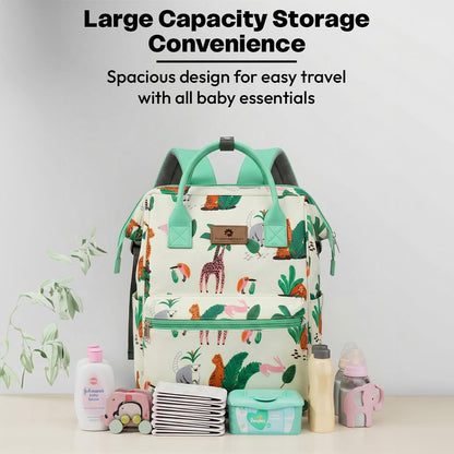 StarAndDaisy Baby Diaper Bag for Mother Travel/Diaper Bags for Mother for Travel with Laptop Pocket, Multi Compartments, Insulated Bottle Pockets, Waterproof, Ultra soft fabric - Green