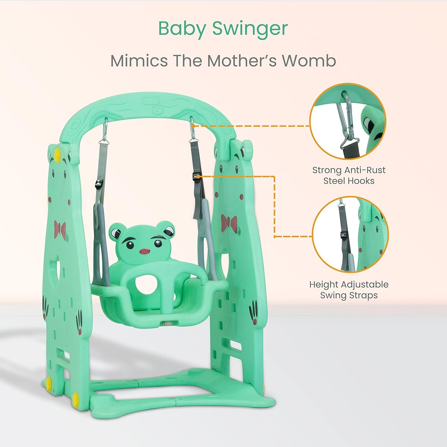StarAndDaisy Swing for Kids - 3-in-1 Adjustable Baby Swing Toy for Indoor and Outdoor - Kids Swing for 2-5 Years for Boys and Girls of Age 6 Months+ (Swing)�