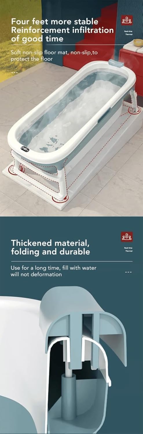 StarAndDaisy Bath Tub With Foldable Bathtub for kids & Adults with Space Saving, Kids Folding Bathing Tub Girls & Boys & Parents, Multi Purpose Bath tub, Size 149 X 50 X 61 (Pink)
