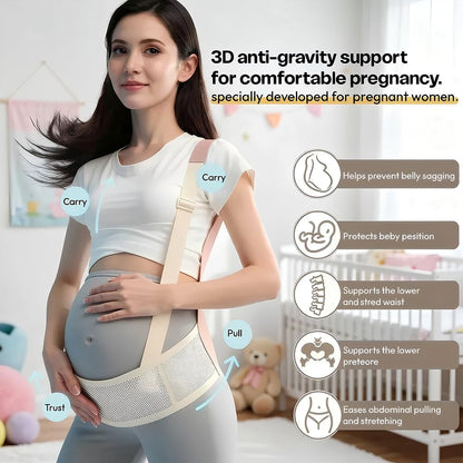StarAndDaisy Pregnancy/Belly Support belt/band, Abdominal Belt For Women, Maternity Belt for Waist, Pelvis & Tummy Support -Beige