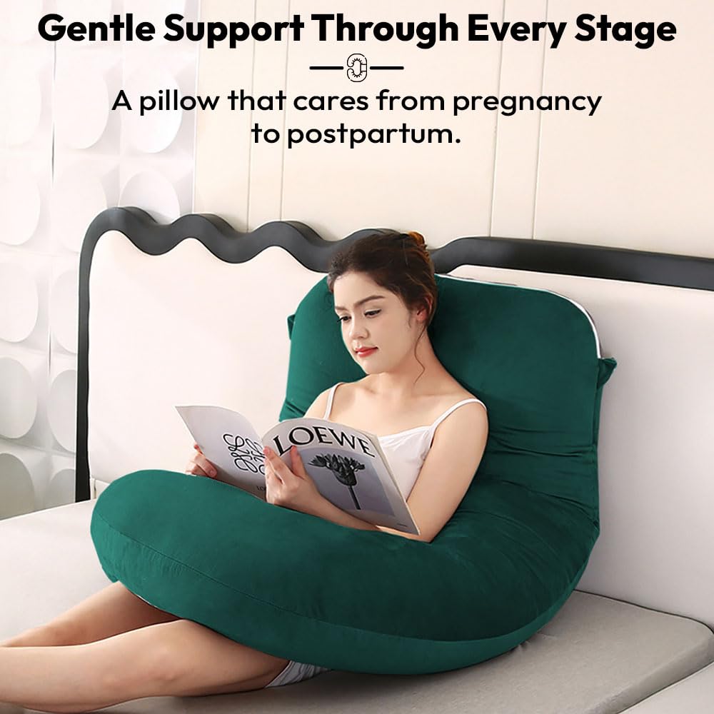 StarAndDaisy Pregnancy Pillow for Women/J Shape Body Pillow with 360° Full Body Support, Ergonomic & Comfortable Maternity Pillow for Pregnancy Sleeping