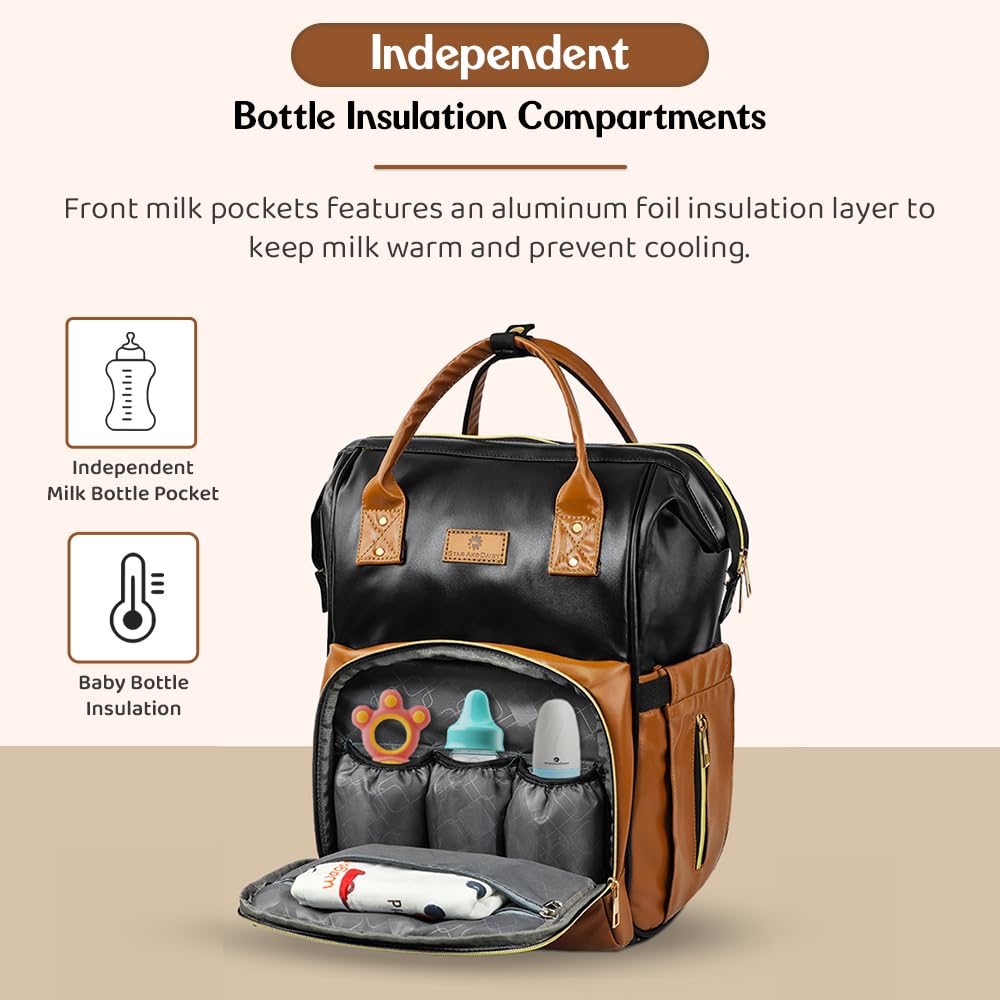 StarAndDaisy Diaper Bag for Mothers for Travel – 27L Lightweight Waterproof Leatherite Diaper Bag/Baby Bag for Mother Travel with 15 Multi-Purpose Pockets & Quick Access Diaper Pocket
