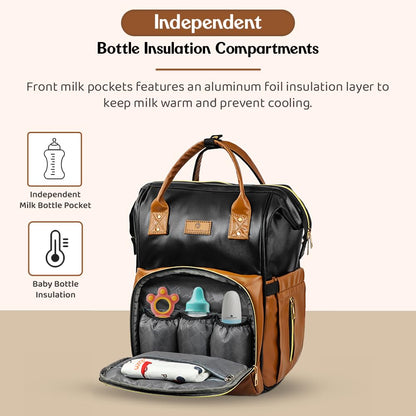 StarAndDaisy Diaper Bag for Mothers for Travel – 27L Lightweight Waterproof Leatherite Diaper Bag/Baby Bag for Mother Travel with 15 Multi-Purpose Pockets & Quick Access Diaper Pocket