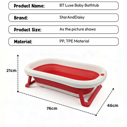 StarAndDaisy Baby Bath Tub for 0 to 5 Years/Bath Tub for Kids 0-3 Years, Tub for Girls & Boys with oldable Legs, Easy to Store -Red