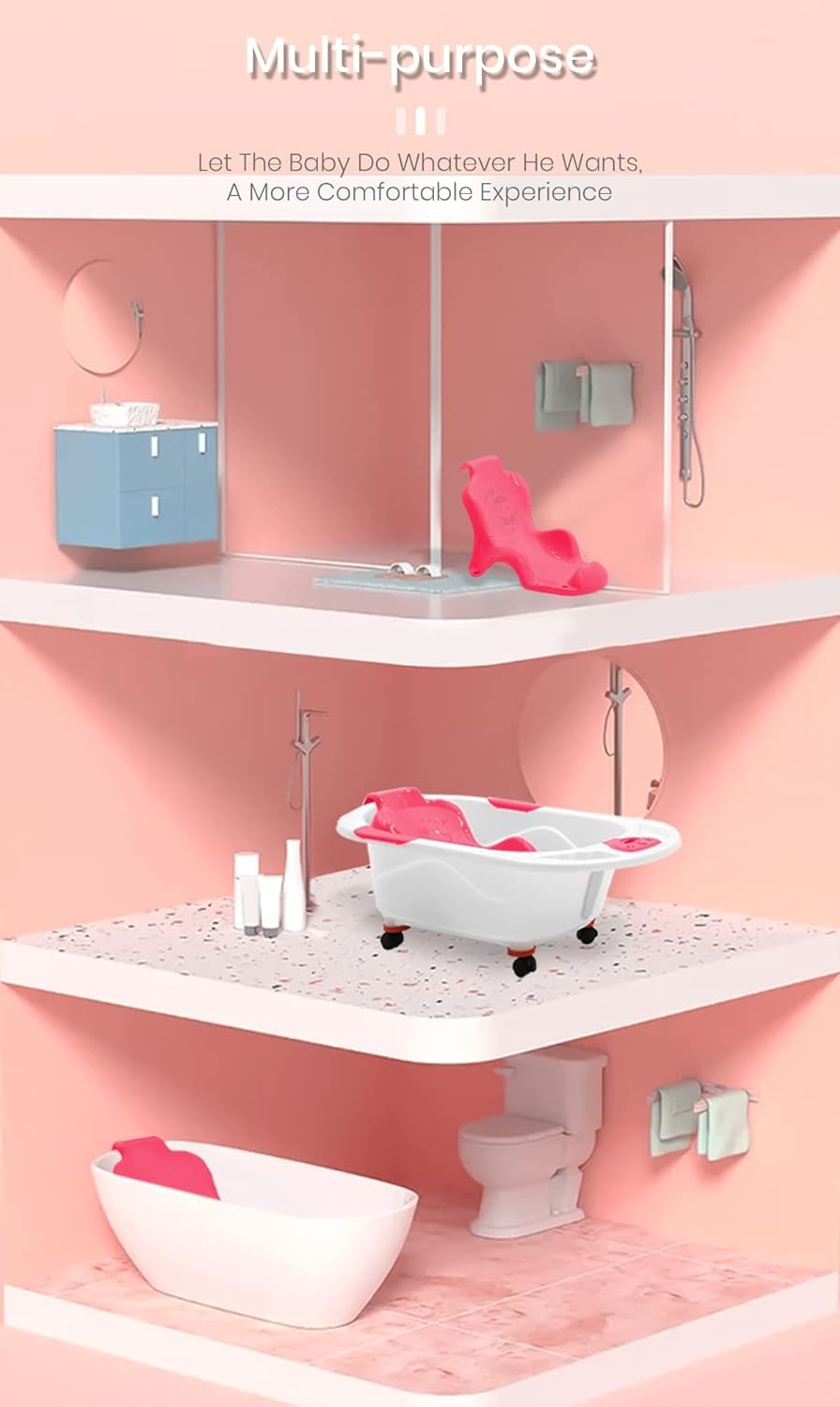 StarAndDaisy Baby Anti Slip Bather/Bath Seat for 0-18 Months for Infant/Toddler -Super Comfortable & Non Slip Bath Chair (Pink)