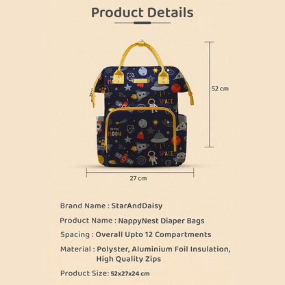 StarAndDaisy Diaper Bag for Mothers for Travel/Diaper Bag, 28L Waterproof Baby Bag for Mother Travel with 15 Multipurpose Pockets