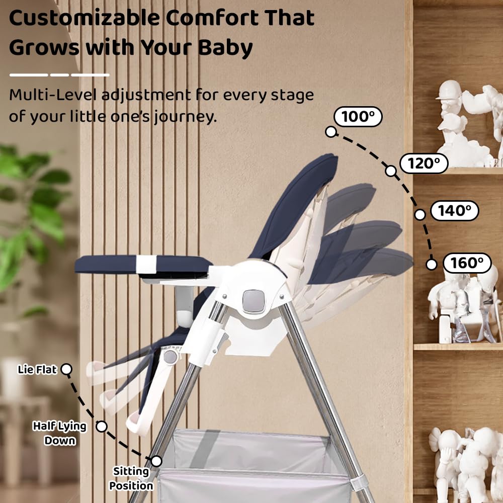 StarAndDaisy Galaxy Star High Chair for Baby 6 Months to 5 Years / 6 in 1 Baby Feeding Chair with 7 Level Height Adjustment / 3 Mode Seat Adjustment/Baby High Chair with One Click Fold