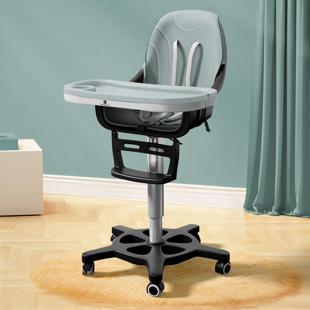 StarAndDaisy Little Nest Baby High Chair/Study Chair/Multifunctions Baby Chair for 6 Months to 6 Years Girls & Boys, Height Adjustable, Detachable Tray & One-Hand Adjustable - Blue