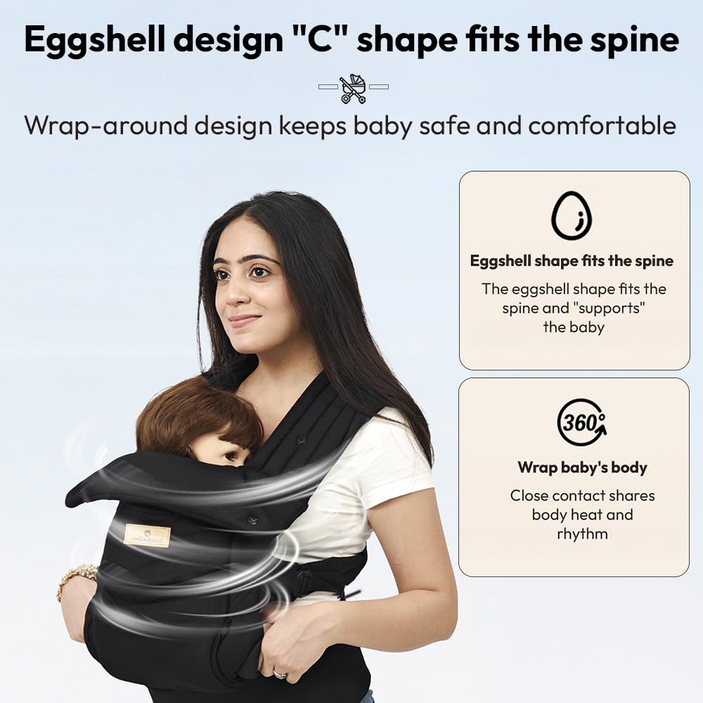 StarAndDaisy 4-in-1 Baby Carrier for 0 to 3 Year Baby/Kangaroo Bag with Comfortable Soft Hip Seat/Baby Carrier - 4 Carrying Positions with 2 Storage Pockets - Blue (Black)