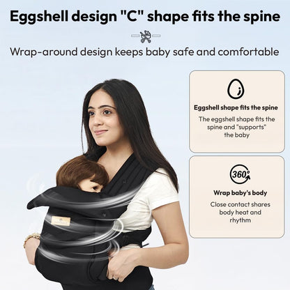 StarAndDaisy 4-in-1 Baby Carrier for 0 to 3 Year Baby/Kangaroo Bag with Comfortable Soft Hip Seat/Baby Carrier - 4 Carrying Positions with 2 Storage Pockets - Blue (Black)