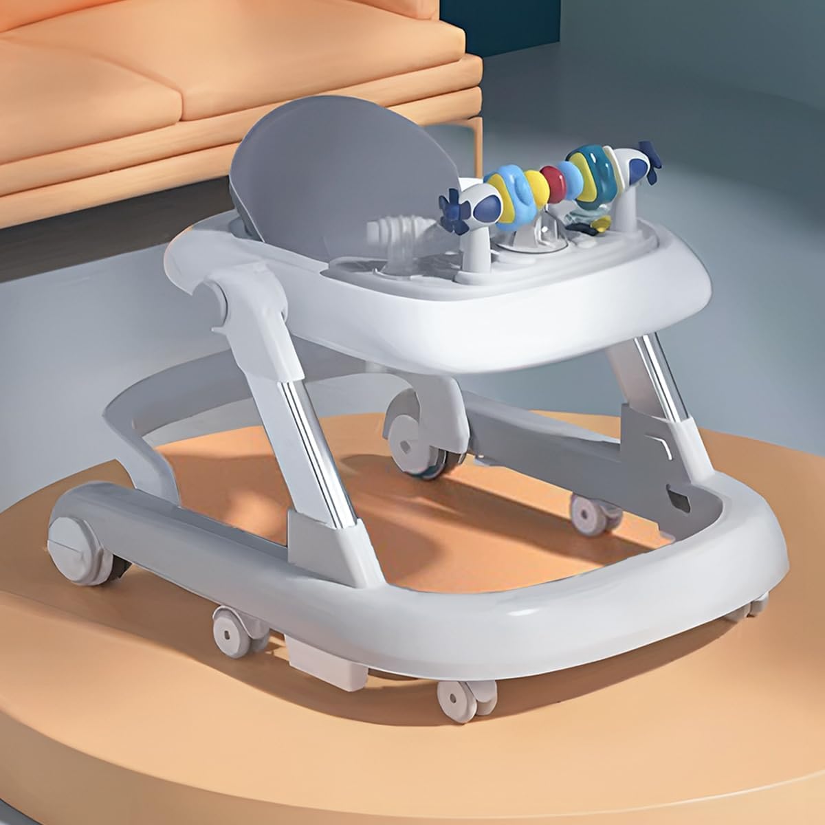 StarAndDaisy Baby Walkers For 6-24 Month Baby Boy Girl/Walker For Kids For 1 Years With Adjustable Height, Musical Tray/WalkerBaby With Brakes Prevant from Falling,Light Grey